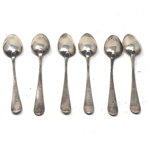 44 - 6 georgian silver tea spoons