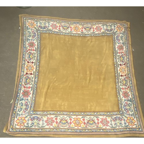 71 - Antique tapestry table cloth, approximate measurements: 61 x 58 inches