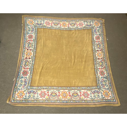 71 - Antique tapestry table cloth, approximate measurements: 61 x 58 inches