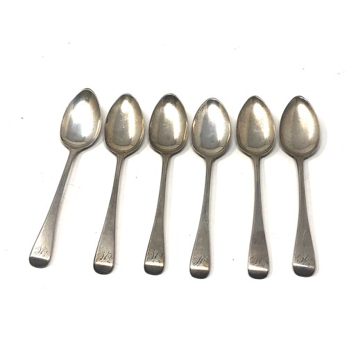 38 - 6 georgian silver tea spoons