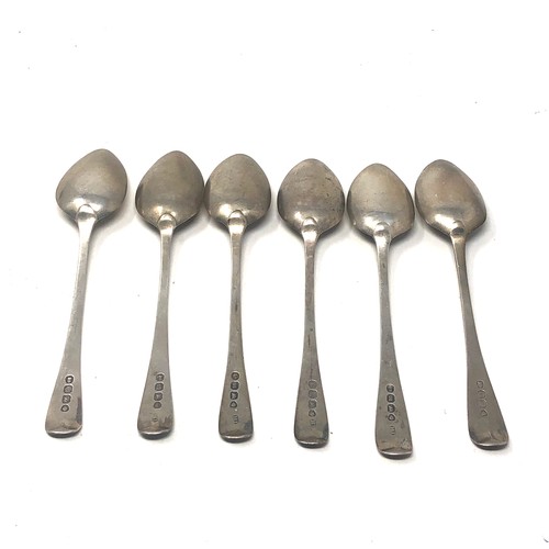 38 - 6 georgian silver tea spoons