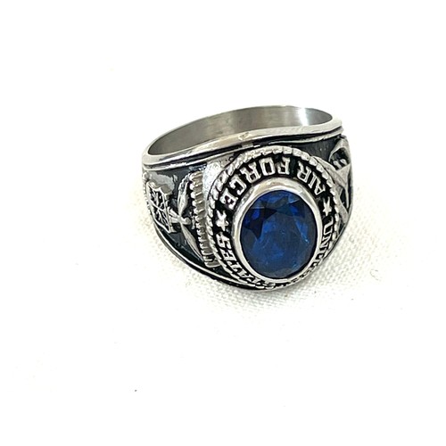 477 - United States Air Force university college, ring inside marked Alloydium, approximate weight 7.8g, U... 