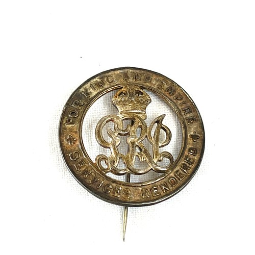 482 - English WWI wound badge in silver, back marked 514296