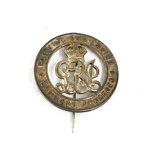 482 - English WWI wound badge in silver, back marked 514296