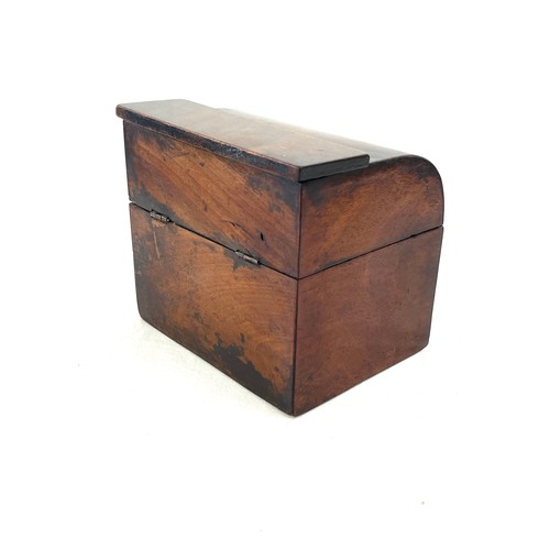 396 - Georgian mahogany tea caddy in the shape of a bureau