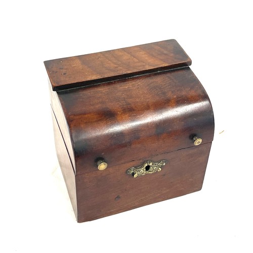 396 - Georgian mahogany tea caddy in the shape of a bureau