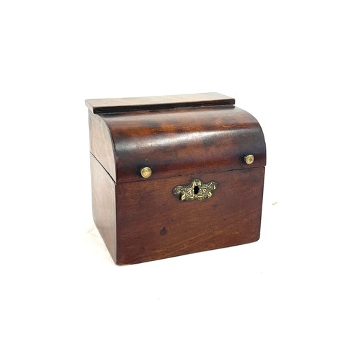 396 - Georgian mahogany tea caddy in the shape of a bureau