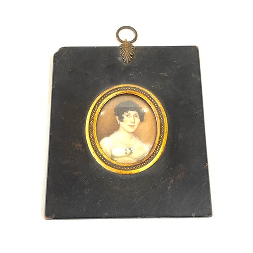 476 - Antique Georgian portrait miniature of a lady