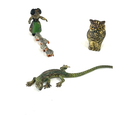 465 - 4 miniature cold painted bronzes, Austria circa 1900