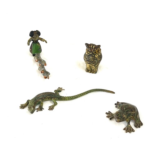 465 - 4 miniature cold painted bronzes, Austria circa 1900