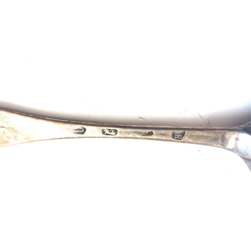 412 - Early dog nose english silver tablespoon with hallmarks, approximate weight 50g