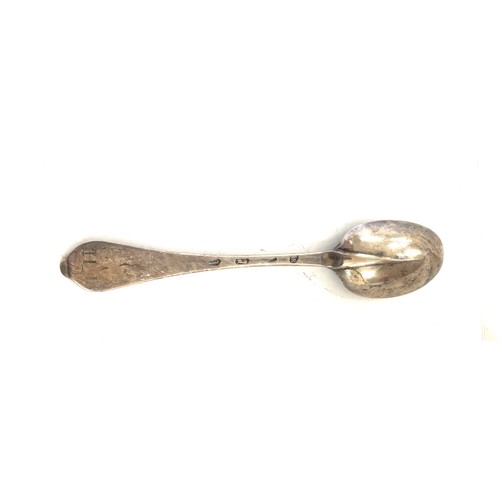 412 - Early dog nose english silver tablespoon with hallmarks, approximate weight 50g