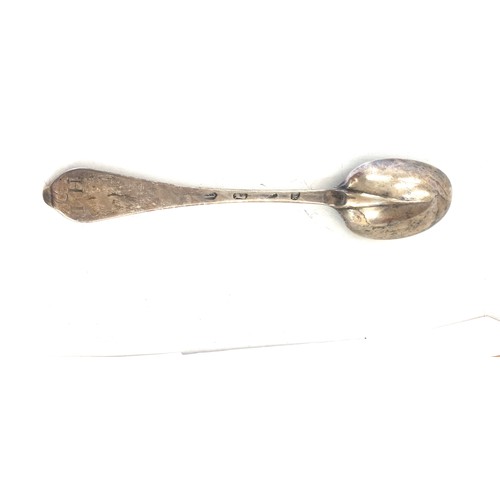 412 - Early dog nose english silver tablespoon with hallmarks, approximate weight 50g