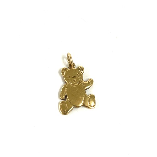 470 - 9ct gold teddy bear pendant charm, approximate weight 1.6g