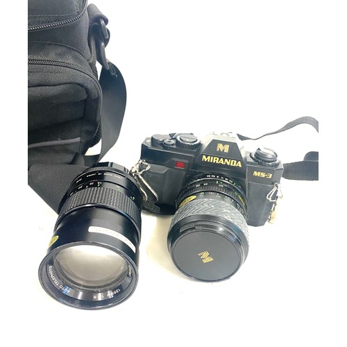 33 - Cased miranda ZF-3 camera, with lense, case, tripod etc