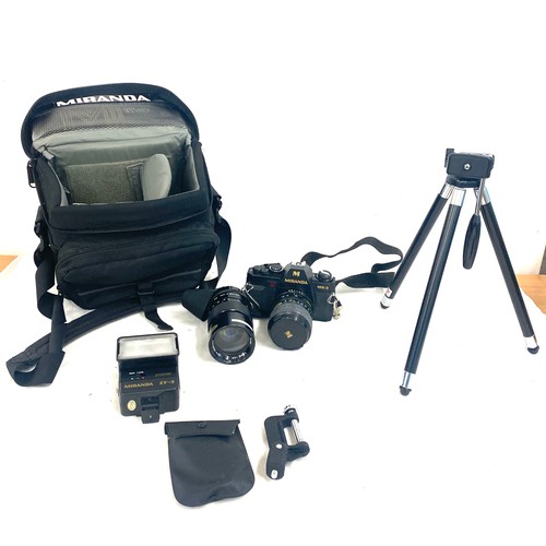 33 - Cased miranda ZF-3 camera, with lense, case, tripod etc
