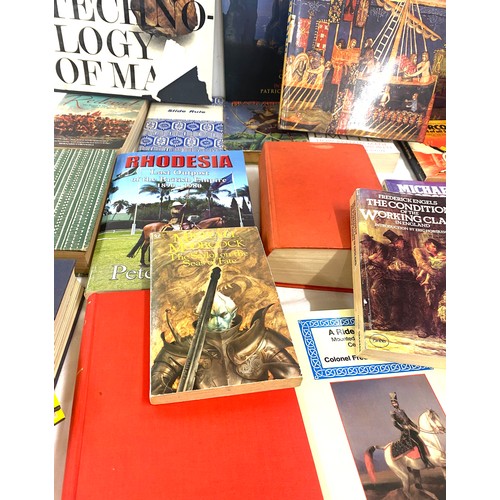 263 - Large selection of assorted books includes The technology of man, Redcoat, Slide rule etc