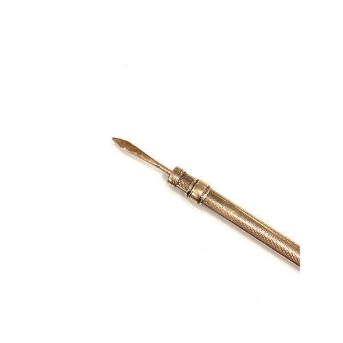 433 - 9ct gold antique toothpick stamped 9ct, approximate weight 2.6g