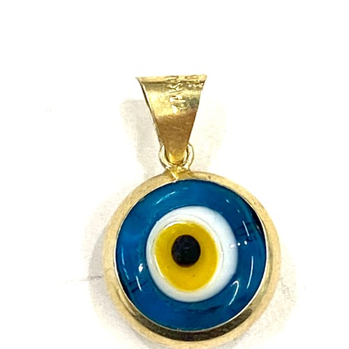 446 - 14ct gold eye charm pendant, stamped 585