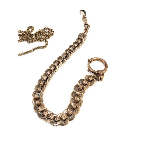 442 - Antique yellow metal pocket watch chain