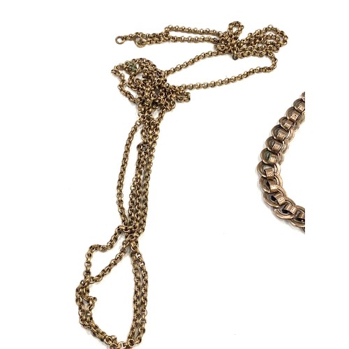 442 - Antique yellow metal pocket watch chain