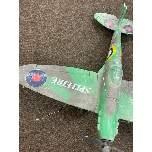 268 - Large model spitfire air craft measures approx 29 inches long by 34 inches width wing to wing