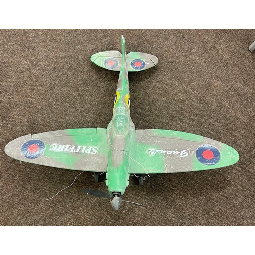 268 - Large model spitfire air craft measures approx 29 inches long by 34 inches width wing to wing