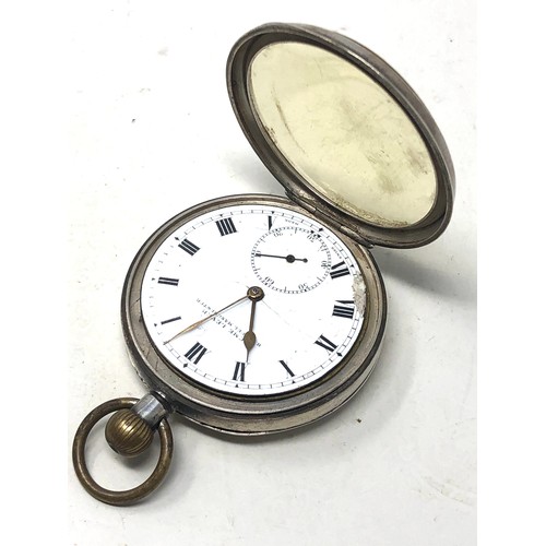 361 - Antique silver open face pocket watch h.samuel manchester the watch is ticking metal watch bow