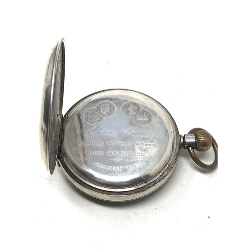 361 - Antique silver open face pocket watch h.samuel manchester the watch is ticking metal watch bow