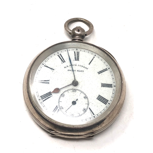 363 - Antique silver open face pocket watch h.e peck london the watch is not ticking