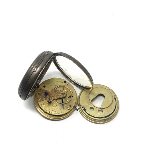 365 - Antique silver open face fusee pocket watch manoah rhodes bradford the watch is not ticking