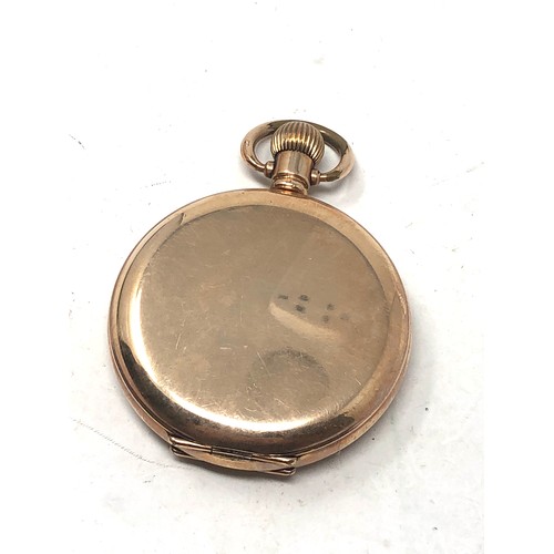 367 - Antique gold plated full hunter pocket watch Limit the watch is ticking