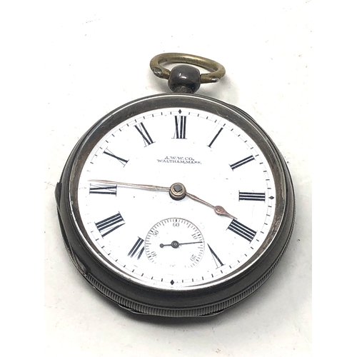 364 - Antique silver open face pocket watch waltham the watch is not ticking