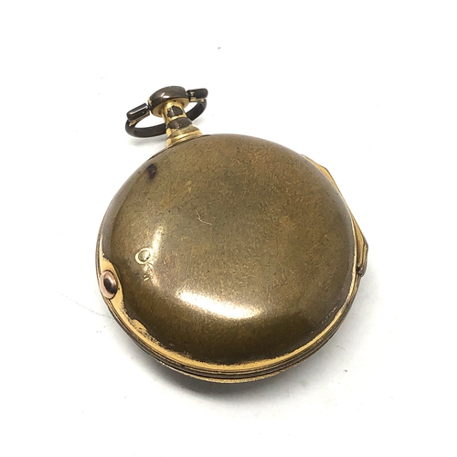 355 - Antique gold plated fusee pair case pocket watch the watch is not ticking spares or repair case worn