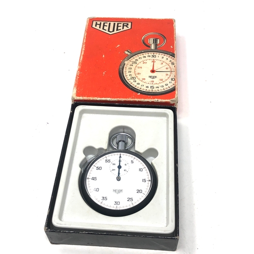 356 - Heuer sixty second stopwatch boxed the watch is ticking