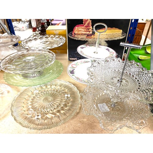 300 - Selection of miscellaneous includes Cake and meat plates, glassware, brass ware etc