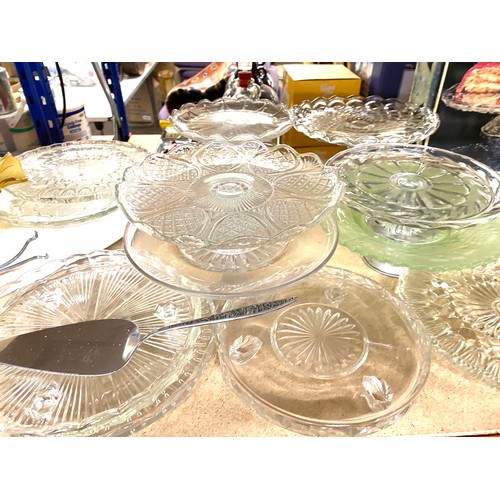 300 - Selection of miscellaneous includes Cake and meat plates, glassware, brass ware etc