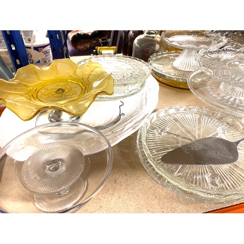 300 - Selection of miscellaneous includes Cake and meat plates, glassware, brass ware etc