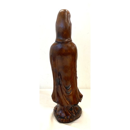 174 - Large brown Guanyin- Chinese goddess of mercy. Measures approx 39 cm