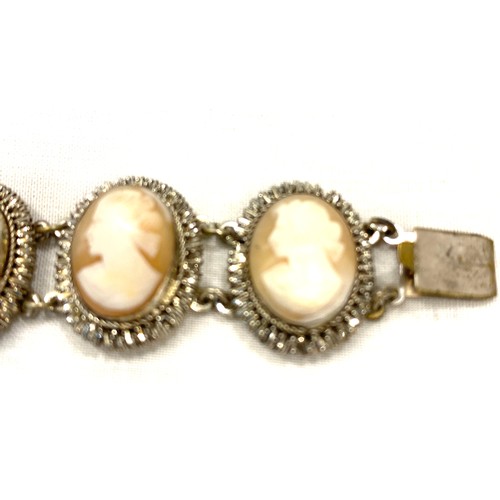 503 - Silver cameo bracelet approx 7 inches in length