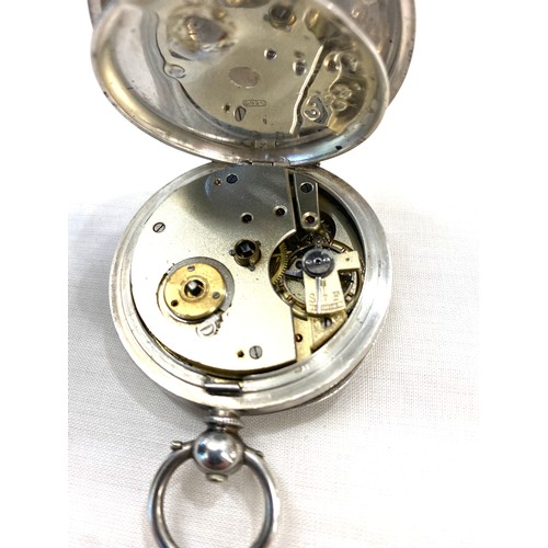 504 - Open faced silver pocket watch in working order