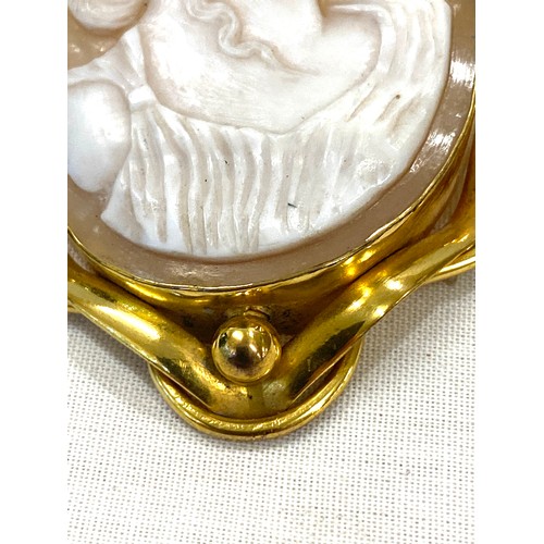 505 - Yellow metal unmarked ladies head cameo