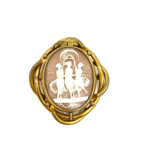 502 - Large pinchbeck cameo ' The Three Graces'