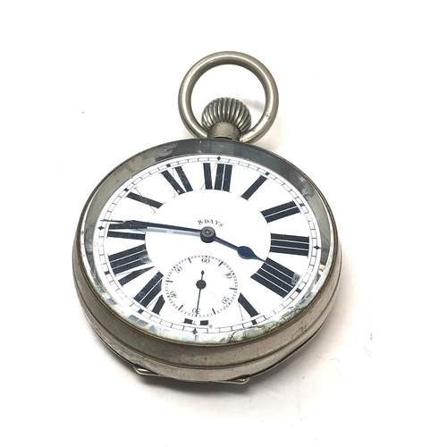 358 - Antique 8 day goliath pocket watch the watch is ticking