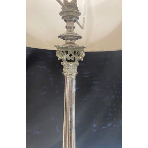 100E - Edwardian Chrome table lamp with shade, approximate height 20.5 inches