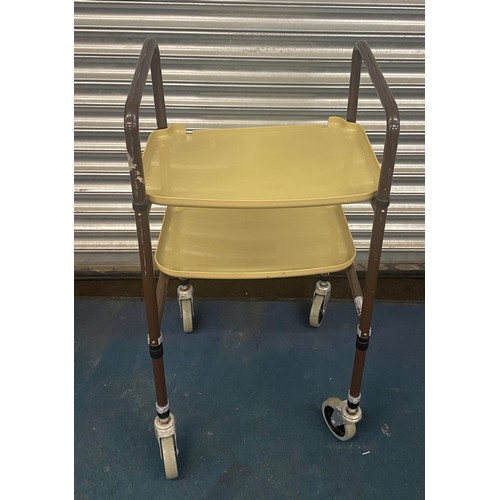 321 - Two tier tray elderly walking frame approx 37 inches high