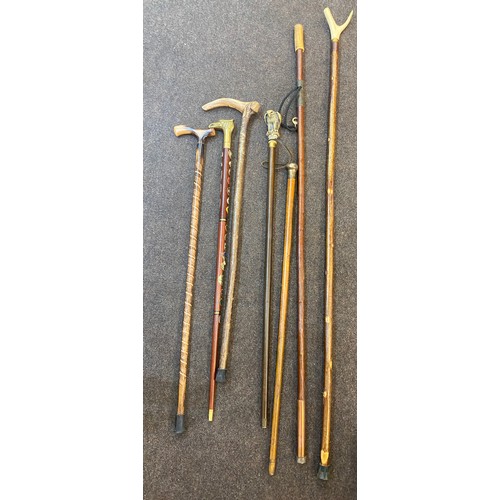 133 - Large selection of vintage and later walking stick