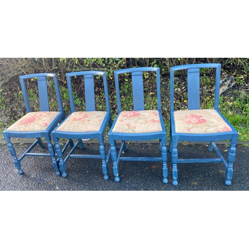 358 - Set of 4 Vintage painted pine chairs