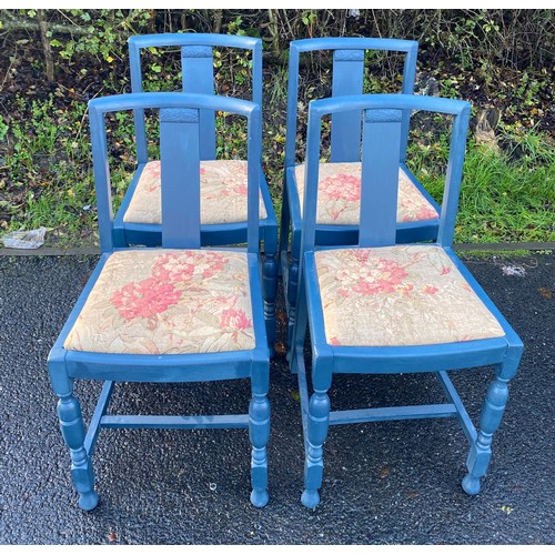 358 - Set of 4 Vintage painted pine chairs