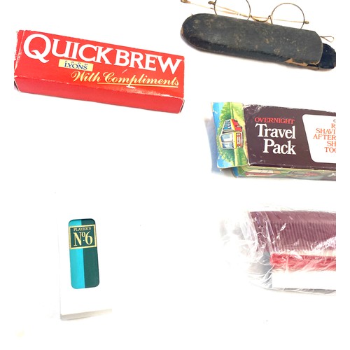 49 - Selection of miscellaneous items includes Harmonica, vintage iron etc